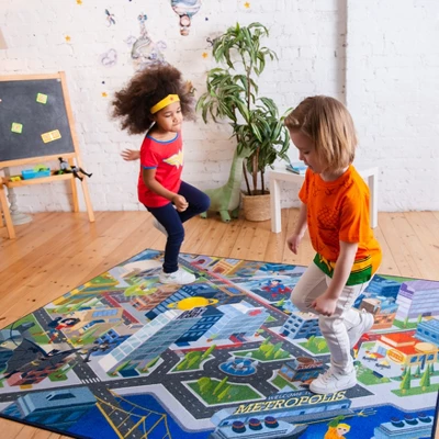 KC CUBS | Justice League Boy & Girl Kids Metropolis City Road Car Vehicle Traffic Educational Learning & Game Nursery Classroom Rug 3 KC CUBS | Justice League Boy & Girl Kids Metropolis City Road Car Vehicle Traffic Educational Learning & Game Nursery Classroom Rug