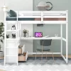Full Size Loft Bed With Desk, Shelf And Two Built-in Drawers - ModernLuxe -Children's Home GUEST 037b3a43 a2ff 459f 92e1 0d0349eea335