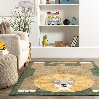 NuLOOM Tamira Colorful Lion Machine Washable Kids Area Rug 9 NuLOOM Tamira Colorful Lion Machine Washable Kids Area Rug - Image 7