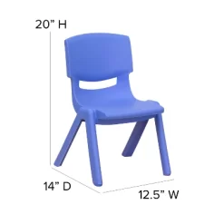 Emma And Oliver 4 Pack Plastic Stackable Pre-K/School Chairs With 10.5"H Seat -Children's Home GUEST 070860b2 dd1e 4f35 bcd4 3a0212c9125b