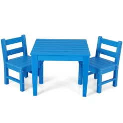 Costway 3PCS Kids Table & 2 Chairs Set Outdoor Heavy-Duty All-Weather Activity Table Set -Children's Home GUEST 09c0b42b e54a 41ab b924 3b25d6ae0755