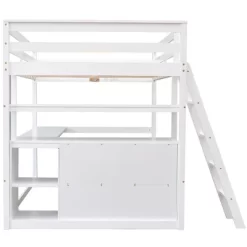 Full Size Loft Bed With Desk, Shelf And Two Built-in Drawers - ModernLuxe 18 Full Size Loft Bed With Desk, Shelf And Two Built-in Drawers - ModernLuxe -Children's Home GUEST 0a413e76 2d21 4f64 80cd 09aae583ebe3