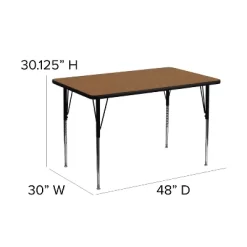 Flash Furniture 30''W X 48''L Rectangular Thermal Laminate Activity Table - Standard Height Adjustable Legs -Children's Home GUEST 1413f8b5 1cf6 438d 998f b33597991654