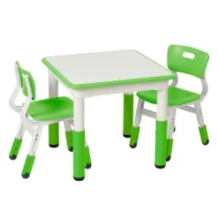 ECR4Kids Square Resin Dry-Erase Adjustable Activity Table With 2 Chairs (3-Piece Set) -Children's Home GUEST 1738580c 9a53 4444 acb7 6400907754d4
