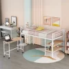 Twin Size Metal Loft Bed With Desk And Shelves - ModernLuxe -Children's Home GUEST 192f50b5 646d 4f8a 8cb9 3181b4694bf9