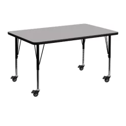 Flash Furniture Mobile 30''W X 48''L Rectangular Thermal Laminate Activity Table - Height Adjustable Short Legs -Children's Home GUEST 1e10cc82 3566 4bab b586 2486bc5c9138