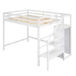 Full Size Loft Bed With Built-in Storage Wardrobe And Stairs-ModernLuxe -Children's Home GUEST 1e57e8d9 c760 4b1b bdd0 77d0480386be