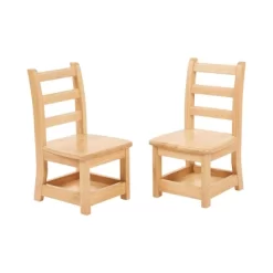 ECR4Kids Three Rung Ladderback Chairs With Storage, 2-Pack - Natural -Children's Home GUEST 211d7e70 e102 41c6 bb38 e51d4a474782