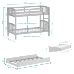 Glenwillow Home Arca Solid Wood Twin Over Twin Bunk Bed -Children's Home GUEST 2419c94b f5a5 4737 9b1c 6ce5cb2d5706