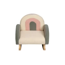 Upholstered Rocking Chair White/Pink/Gray - Gift Mark -Children's Home GUEST 24dc48c0 439a 4fed 8852 f27e5b8d7859