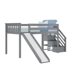 Max & Lily Twin Low Loft Bed With Stairs And Slide -Children's Home GUEST 2561e90c 7a37 4705 8127 d27822398844