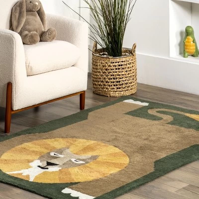 NuLOOM Tamira Colorful Lion Machine Washable Kids Area Rug 10 NuLOOM Tamira Colorful Lion Machine Washable Kids Area Rug - Image 8