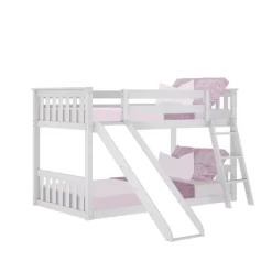 Max & Lily Twin Over Twin Low Bunk Bed With Slide -Children's Home GUEST 2cae2881 b088 46ff ac91 37f66a394034