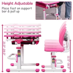 Costway Children Desk Chair Set Adjustable Study Table Drawer Winged Backrest Chair 14 Costway Children Desk Chair Set Adjustable Study Table Drawer Winged Backrest Chair -Children's Home GUEST 2d955549 2dc9 437d 9b02 807e2e79367d