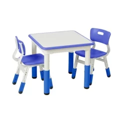 ECR4Kids Square Resin Dry-Erase Adjustable Activity Table With 2 Chairs (3-Piece Set) -Children's Home GUEST 31bc0665 9f69 449d ab83 7f9c64b8d2ff