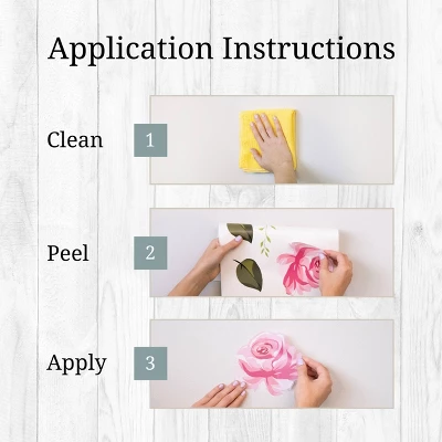 Zinnias Wall Decor - Decalcomania 4 Zinnias Wall Decor - Decalcomania - Image 2