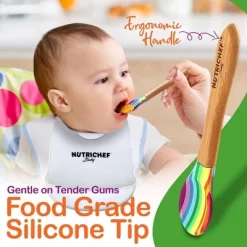 NutriChef Rainbow Dinnerware Set With Bibs For Kids -Children's Home GUEST 31f6ef69 1376 4e11 8e0f c061c54df238