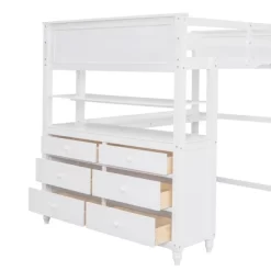 Full Size Wooden Loft Bed With Drawers, Shelves And Desk - ModernLuxe -Children's Home GUEST 35b2357b 3e56 46de 89e9 0b48c26ab29d