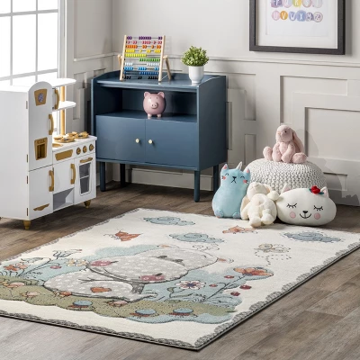 NuLOOM Edine Whimsical Hippo Kids Area Rug 3 NuLOOM Edine Whimsical Hippo Kids Area Rug