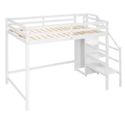 Full Size Loft Bed With Built-in Storage Wardrobe And Stairs-ModernLuxe -Children's Home GUEST 37b903db 5abd 4c21 8709 8b0bf247ff63