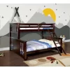 HOMES: Inside + Out Twin XL Over Queen Kids' Lea Bunk Bed Dark Walnut - IoHOMES
