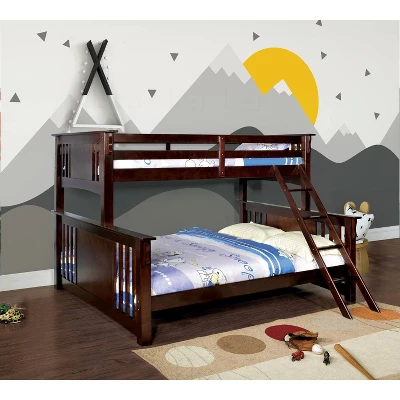 HOMES: Inside + Out Twin XL Over Queen Kids' Lea Bunk Bed Dark Walnut - IoHOMES 3 HOMES: Inside + Out Twin XL Over Queen Kids' Lea Bunk Bed Dark Walnut - IoHOMES