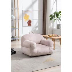 Kid's Velvet Upholstered Accent Chair, Memory Sponge Stuffed Bean Bag Chair-ModernLuxe -Children's Home GUEST 3a69be24 b610 40a8 bed1 e20dfa07121b