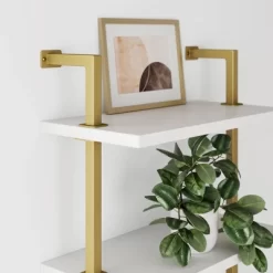 Theo Floating Shelf Gold/White - Nathan James -Children's Home GUEST 3c55db61 c6f4 4fb2 bf58 1b9208e7c57c