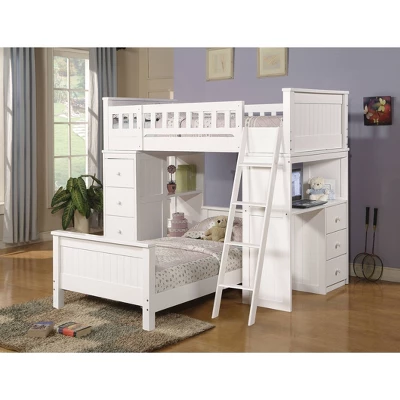 Twin Willoughby Kids' Loft Bed White - Acme Furniture 6 Twin Willoughby Kids' Loft Bed White - Acme Furniture - Image 4