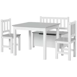 Qaba 4-Piece Kids Table Set With 2 Wooden Chairs, 1 Storage Bench, And Interesting Modern Design 11 Qaba 4-Piece Kids Table Set With 2 Wooden Chairs, 1 Storage Bench, And Interesting Modern Design -Children's Home GUEST 4a25cfbe 61ff 4534 aa83 ccd0dd1a2c63