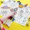 Merka Kids Toddler Essentials Coloring Placemats For Kids, Set Of 4 Mats With 7 Markers Jungle Space Sea Unicorns -Children's Home GUEST 4a6c314d 359c 4e48 86ed c522c75dc8f6
