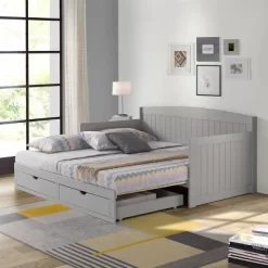 King Harmony Daybed With Conversion Dove Gray - Alaterre Furniture -Children's Home GUEST 4c6a1422 7b3f 40ec ba3a 7b0288f1e89f
