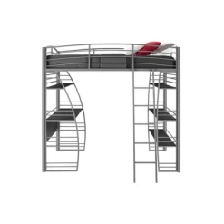 Andy Metal Loft Bed With Integrated Desk And Shelves - Room & Joy -Children's Home GUEST 4d3fd77b 7c6c 4d39 b480 9475a716718c