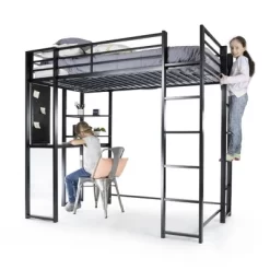 Twin Adele Loft Bed With Desk Silver - Room & Joy -Children's Home GUEST 4f99ef3a f92a 48df 961d b9cef75424db