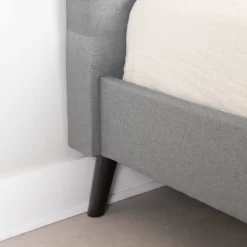 Dylane Upholstered Platform Bed And Headboard Pale Soft - South Shore -Children's Home GUEST 540cc3c5 5015 4dc5 9375 45a9c73cb1e7