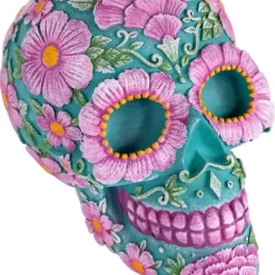 Northlight 7.75" Blue And Pink Day Of The Dead Skull Coin Bank -Children's Home GUEST 54481e0e b998 46ad a48d 6c64ded04c8f