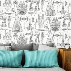 Star Wars Spaceship Blueprints Peel And Stick Wallpaper -RoomMates -Children's Home GUEST 55b68610 fb06 4c90 9627 f37948428ddd