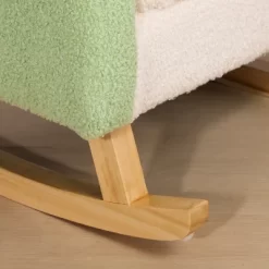 Qaba Kids Sofa, Rocking Toddler Sofa Chair With Solid Wooden Frame, Faux Lamb Fleece Fabric For Nursery, Kindergarten, Playroom, Bedroom -Children's Home GUEST 56713cc9 6636 4ae7 bcac e8962b8b3349