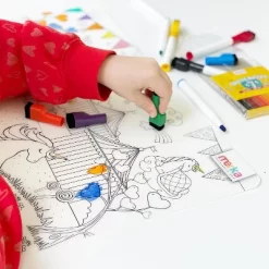Merka Kids Toddler Essentials Coloring Placemats For Kids, Set Of 4 Mats With 7 Markers Jungle Space Sea Unicorns -Children's Home GUEST 56ecac5d 8086 4d13 a9e6 b1e021b9065c