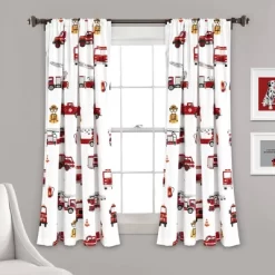52"x84" Make A Wish Fire Truck Window Curtain Panels Set - Lush Décor -Children's Home GUEST 5872aa98 b2a9 4d50 b13b 0b29756e8544