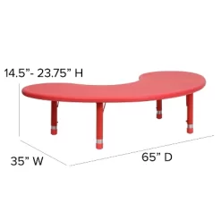 Flash Furniture 35"W X 65"L Half-Moon Plastic Height Adjustable Activity Table -Children's Home GUEST 595712a0 3678 431e ada6 f18d62b22295