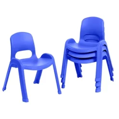 ECR4Kids SitRight Plastic Children’s Chair, Indoors And Outdoors, 11in Seat Height, 4-Pack -Children's Home GUEST 59621c33 795a 4de3 8714 b83bc97b89df