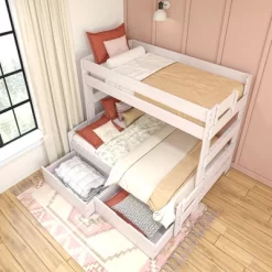 Max & Lily Farmhouse Twin Over Full Bunk Bed With Storage Drawers -Children's Home GUEST 5db5d2f7 323f 4fcb 8848 1aa2b24447d0