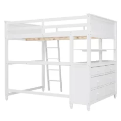 Full Size Wooden Loft Bed With Drawers, Shelves And Desk - ModernLuxe -Children's Home GUEST 5df471d1 9913 4537 8b8c 23fbef9d9b7e