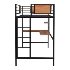 Twin Metal Loft Bed With Desk And Shelve - ModernLuxe -Children's Home GUEST 5ead98ed 383b 437c 840f 59e316cf25e7