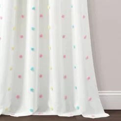 42"x84" Kids' Rainbow Tufted Dot Single Window Curtain Panel - Lush Décor -Children's Home GUEST 6057f04e 0ec0 4efb 81c5 b9d41c24ecf3