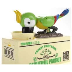 Insten Parrot Piggy Bank Robotic Coin Munching Toy Money Box, Green, 6.6x6.5 Inches -Children's Home GUEST 6576dee5 c7fe 460c 9277 a131245950bb