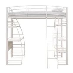 Andy Metal Loft Bed With Integrated Desk And Shelves - Room & Joy -Children's Home GUEST 66a85b49 e45f 448a b9d1 30cab863f9bb