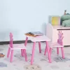 Qaba 3-Piece Kids Wooden Table And Chair Set With Crown Pattern Gift For Girls Toddlers Arts Reading Writing Age 2-4 Years Pink -Children's Home GUEST 6702dfff 0ffb 4287 86cc d73ee3587320