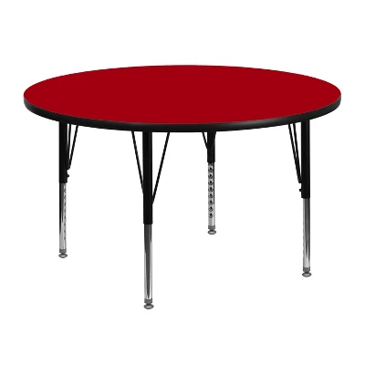 Emma And Oliver 48" Round Laminate Adjustable Preschool Activity Table 4 Emma And Oliver 48" Round Laminate Adjustable Preschool Activity Table - Image 2